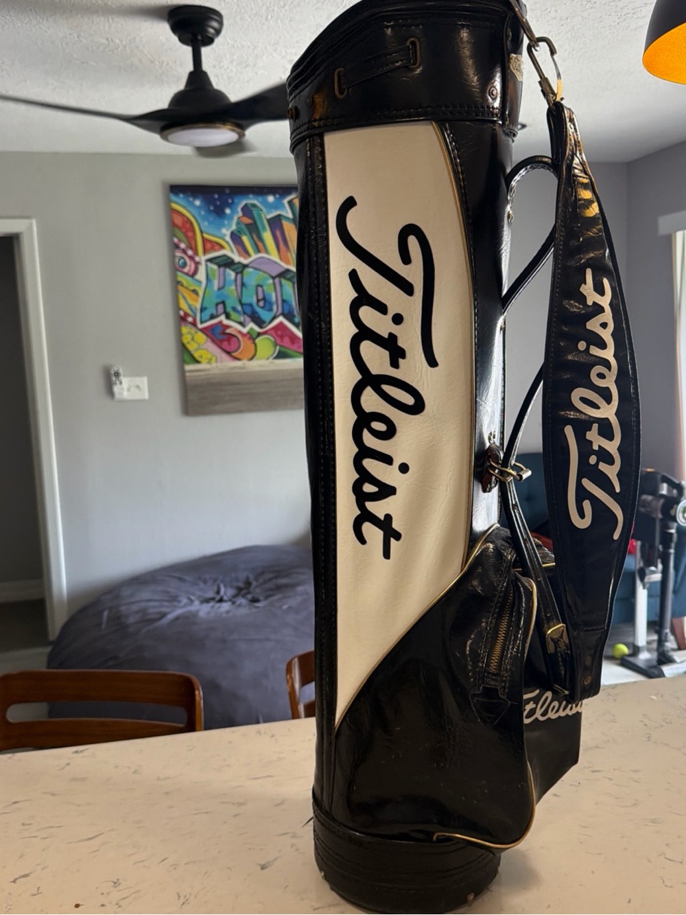 Vintage Titleist Tour Staff Golf Bag 1980s iconic vinyl/faux leather Made in USA